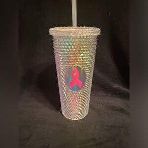 Brand  💋💋💋 SOLD 💋💋💋new 20 ounce tumble cup white with pink ribbon